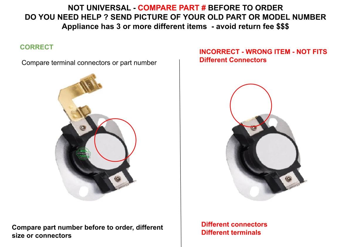 しらたま Amazon.com: GSPUSA 279052 Dryer Hi-Limit Thermostat compatible
